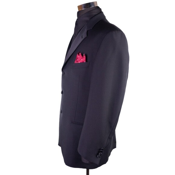 Joseph Abboud 2-Pcs 3 Button Tuxedo Black Jacket Sz 41R Pants 35X30.5 - Picture 7 of 16